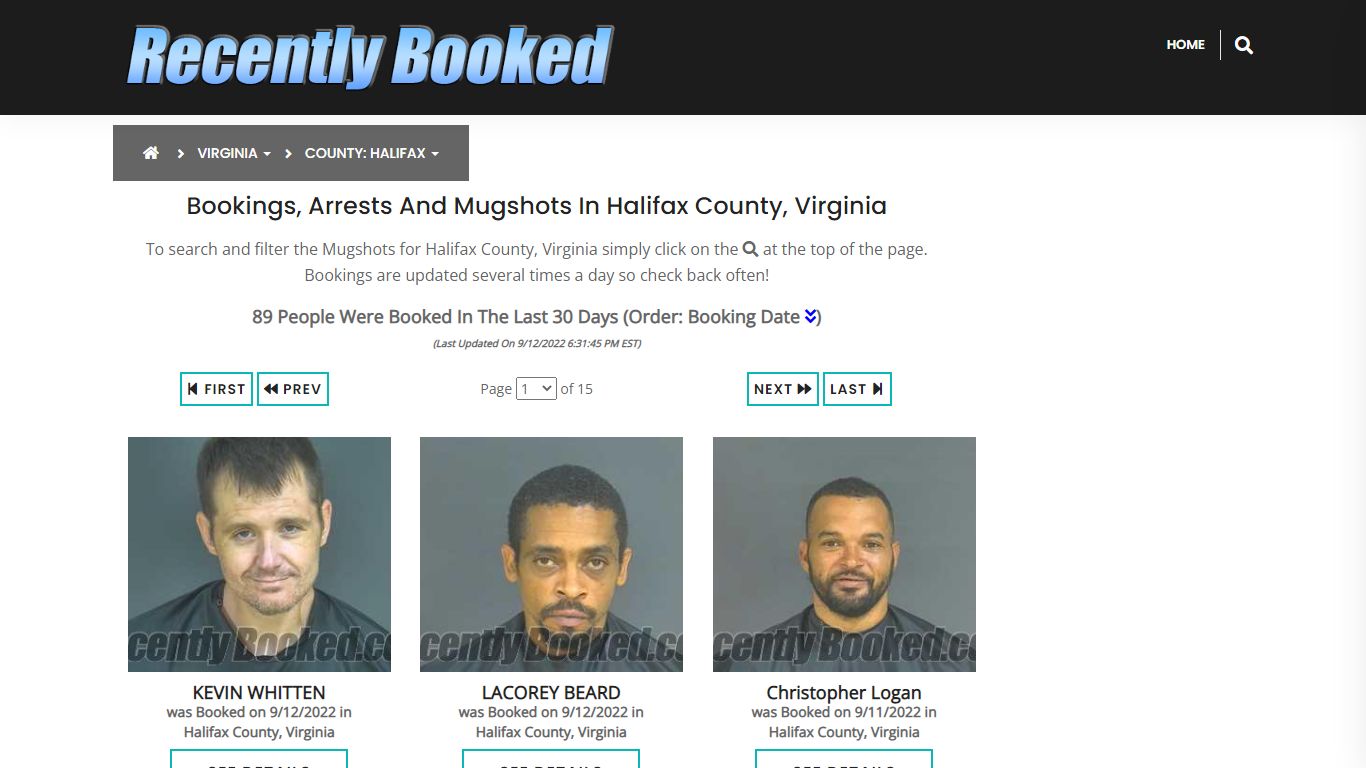 Recent bookings, Arrests, Mugshots in Halifax County, Virginia